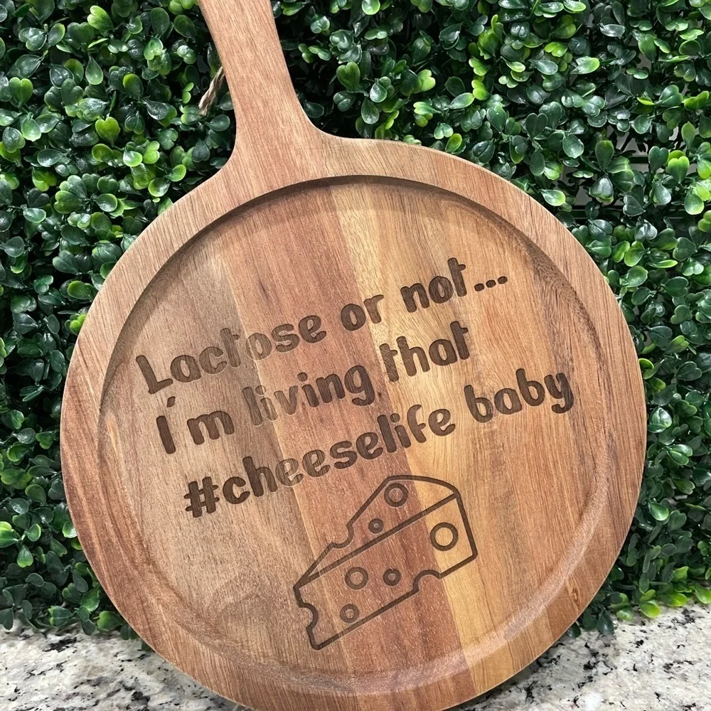 Wooden Cheese Board with Fun Engraving